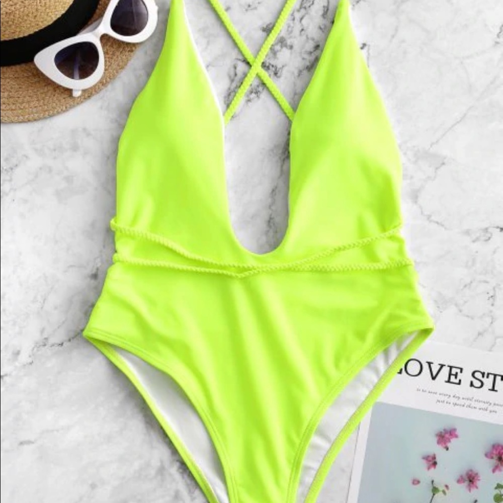 Neon One Piece Swim Suit